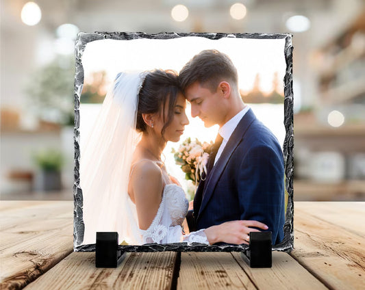 Photo Slate Square Rock Shape Custom Print Gift
