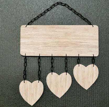 Wooden Heart Garland